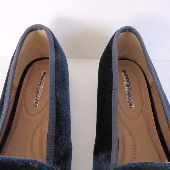 LANE BRYANT Shoes Women's Navy Blue Velvet Loafers Flat Shoes Size 10W NEW - Picture 6 of 6